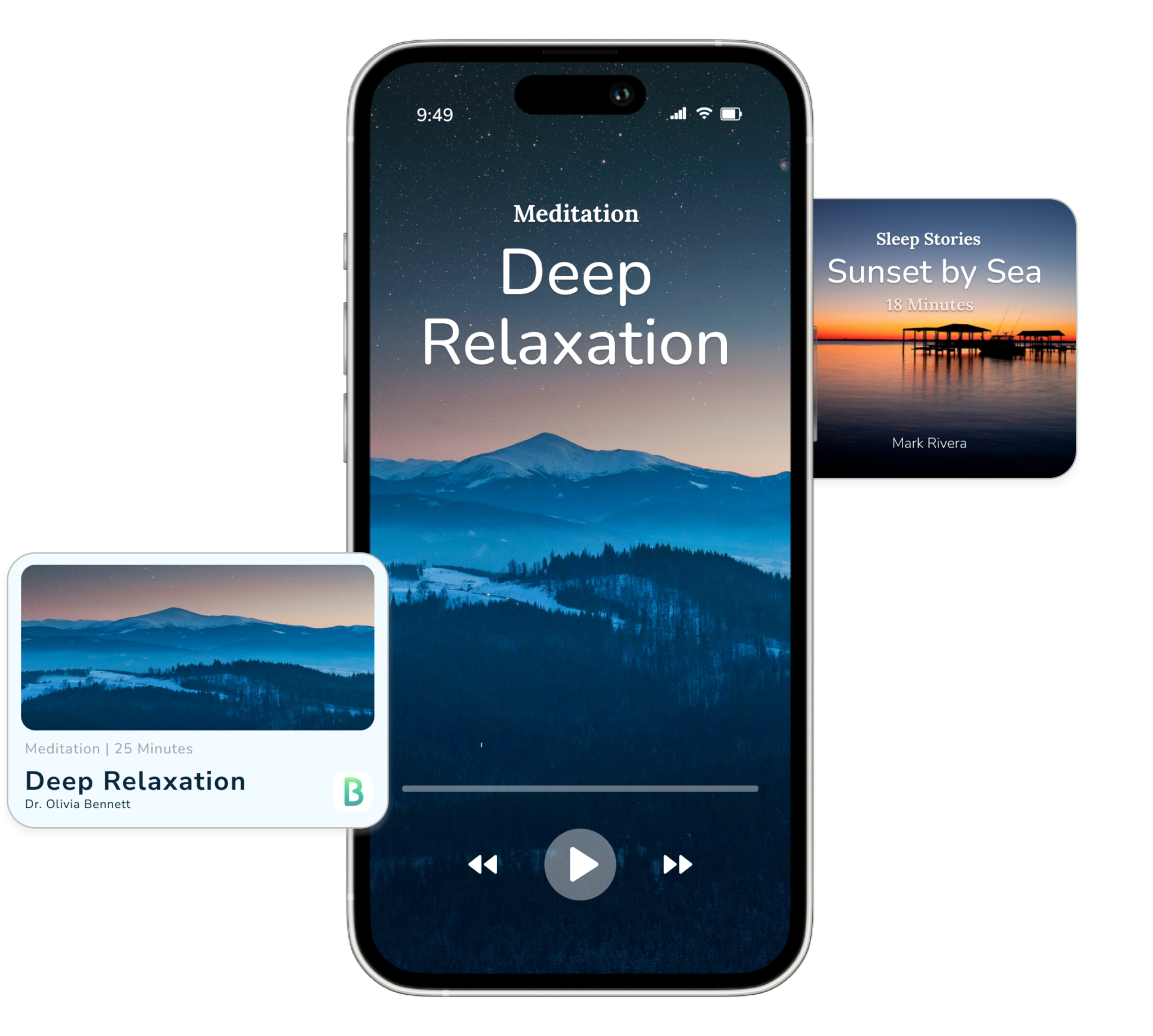 Bonsai Wellness mobile app screenshot - find happiness