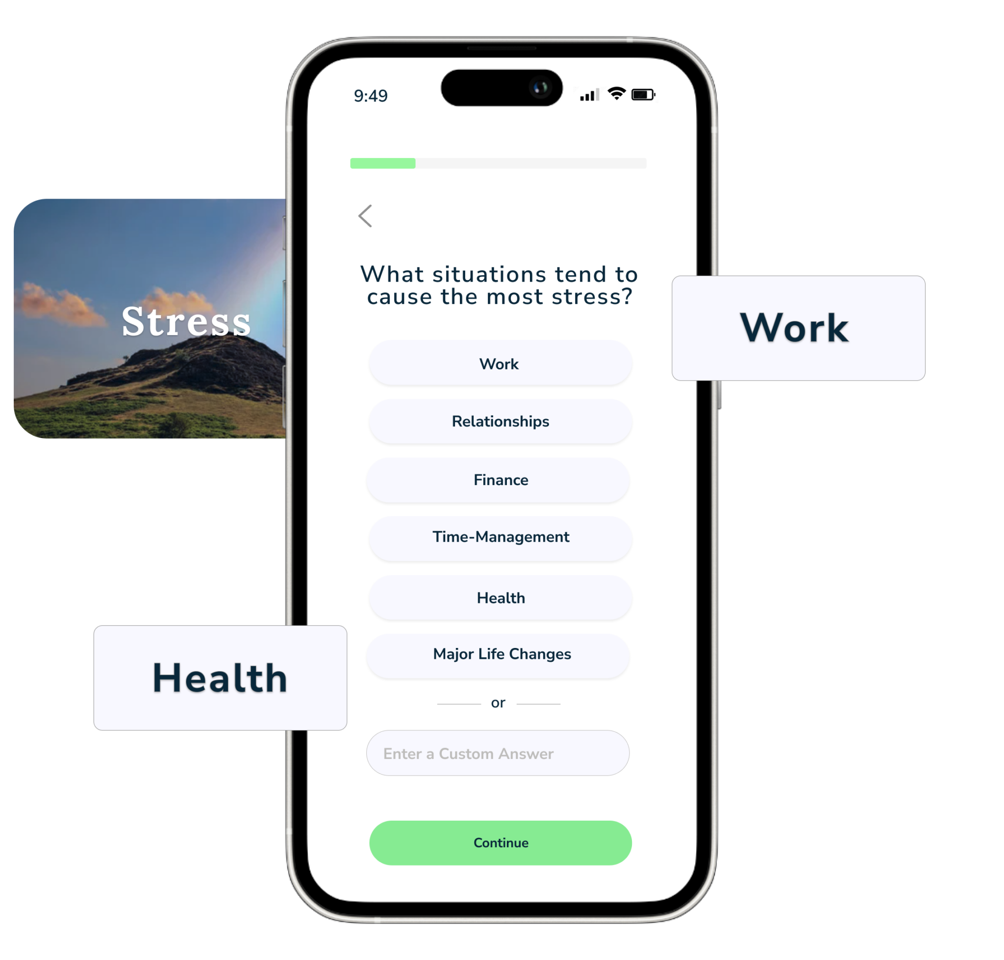 Bonsai Wellness mobile app screenshot - take the quiz